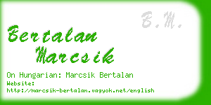 bertalan marcsik business card